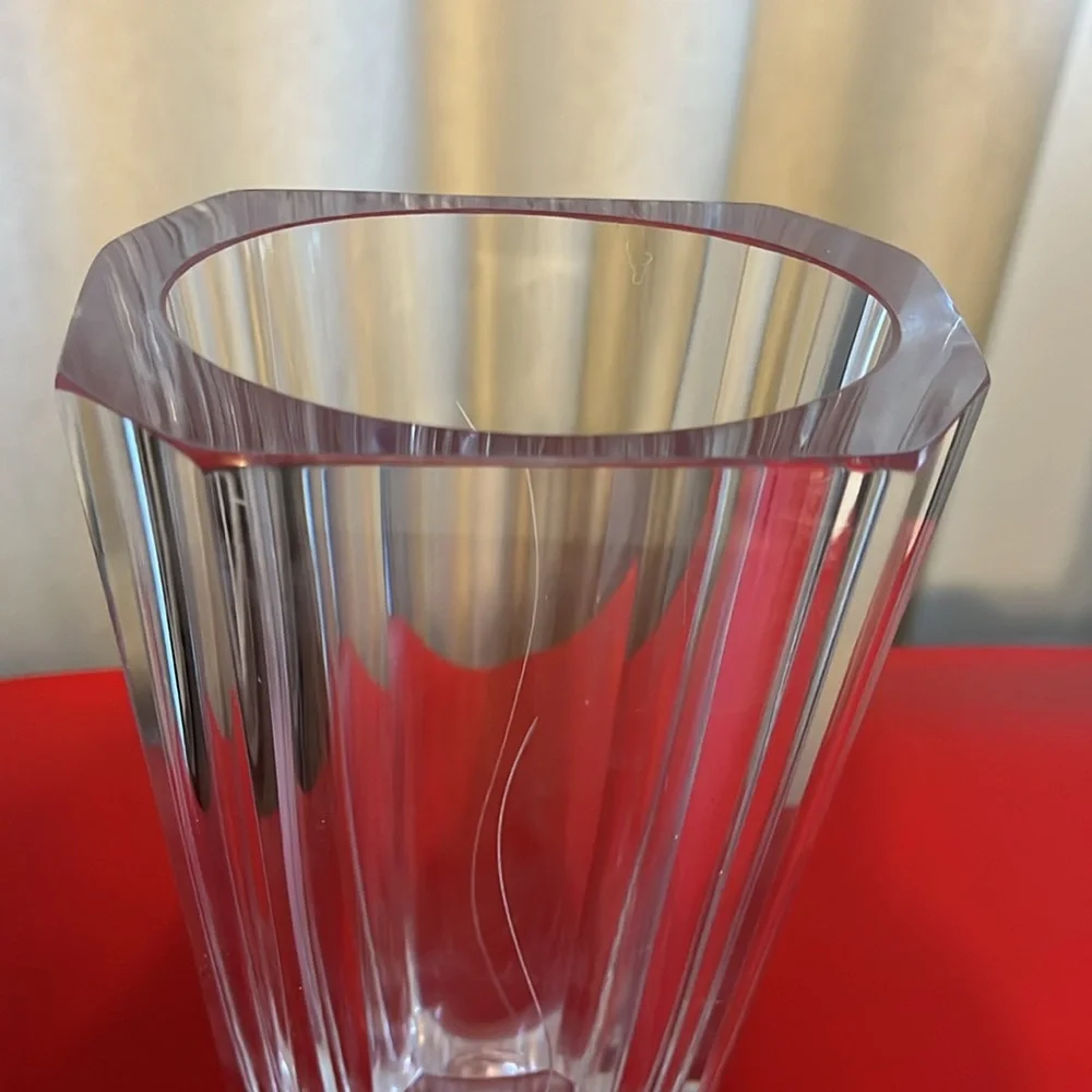 Elegant Soliflorvase Aus Kristall Daum Clear Glass Vase 7.75”H 4.65”W 2.60”D